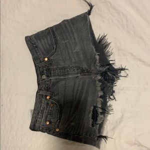 light black levi denim shorts